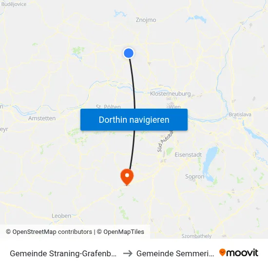 Gemeinde Straning-Grafenberg to Gemeinde Semmering map