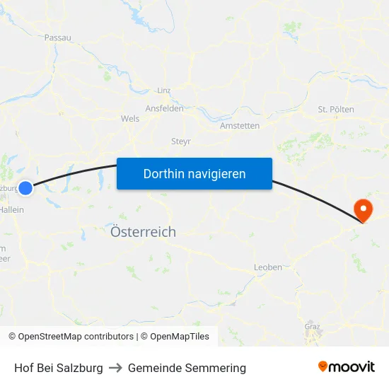 Hof Bei Salzburg to Gemeinde Semmering map
