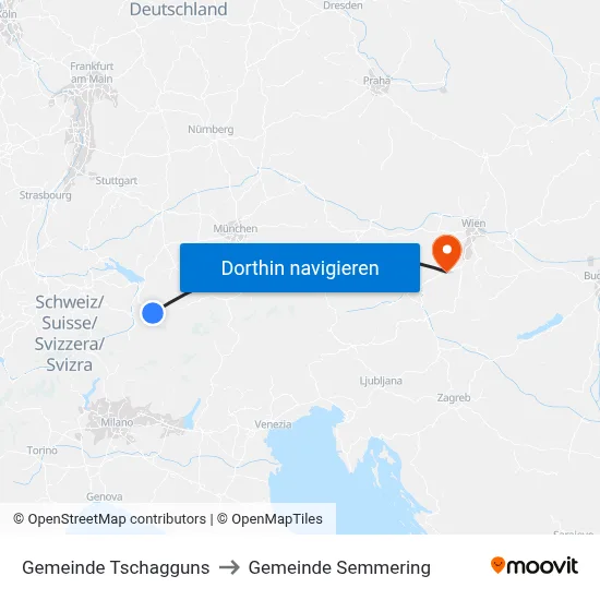 Gemeinde Tschagguns to Gemeinde Semmering map