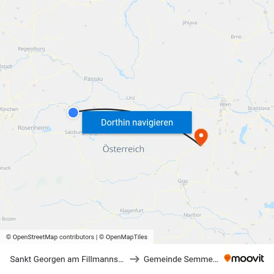 Sankt Georgen am Fillmannsbach to Gemeinde Semmering map