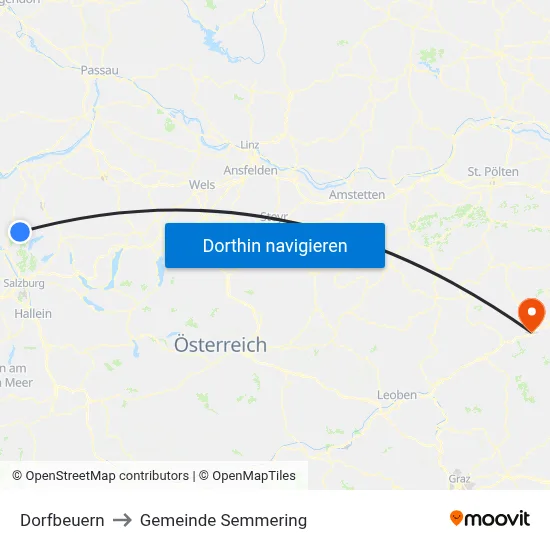 Dorfbeuern to Gemeinde Semmering map