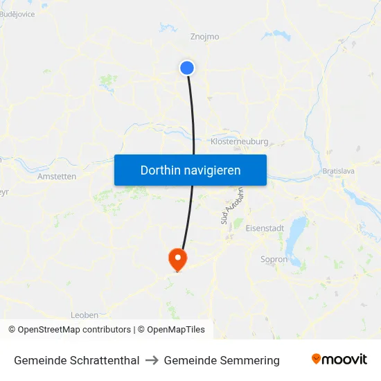 Gemeinde Schrattenthal to Gemeinde Semmering map