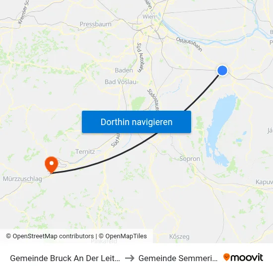 Gemeinde Bruck An Der Leitha to Gemeinde Semmering map