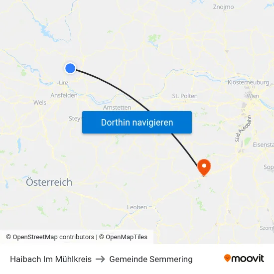 Haibach Im Mühlkreis to Gemeinde Semmering map