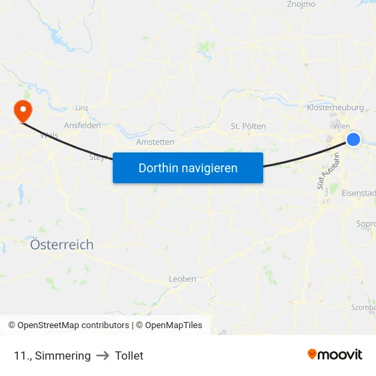 11., Simmering to Tollet map