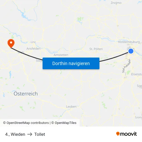 4., Wieden to Tollet map