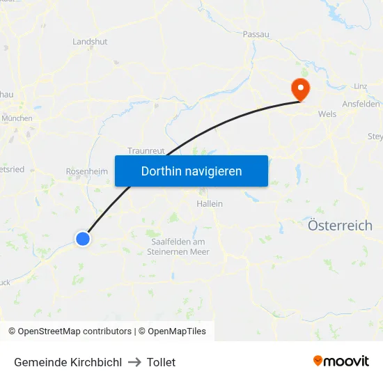 Gemeinde Kirchbichl to Tollet map