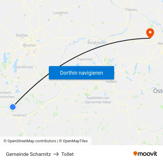 Gemeinde Scharnitz to Tollet map