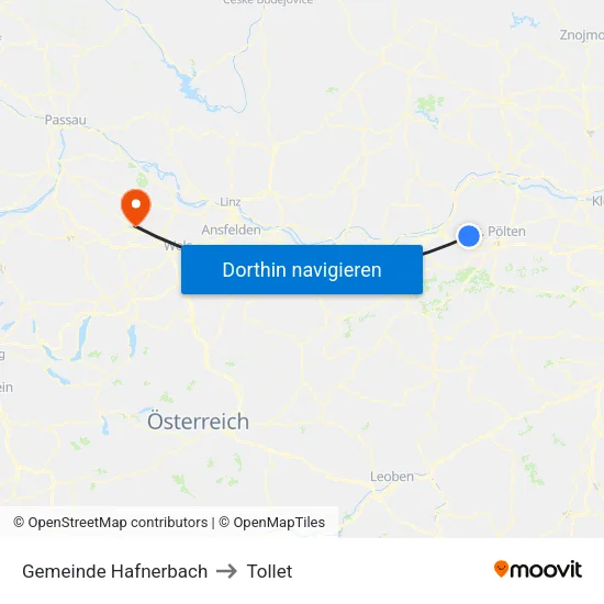 Gemeinde Hafnerbach to Tollet map