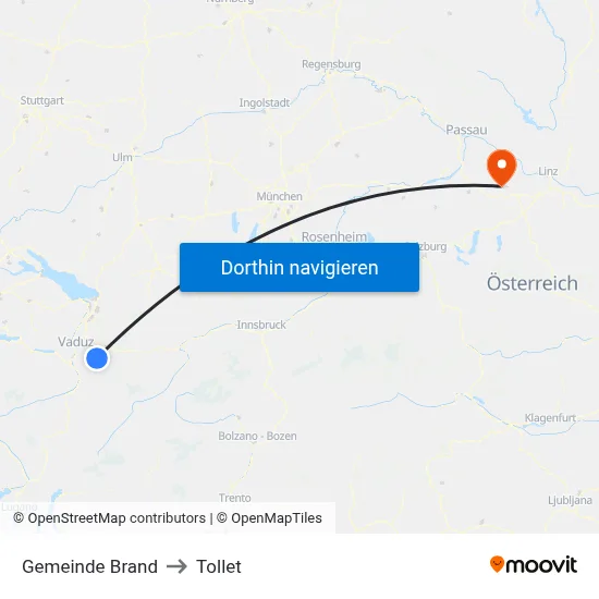Gemeinde Brand to Tollet map