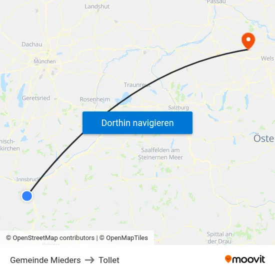 Gemeinde Mieders to Tollet map
