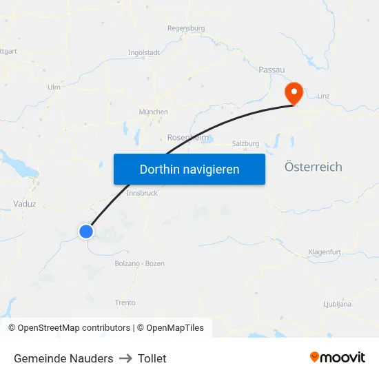 Gemeinde Nauders to Tollet map