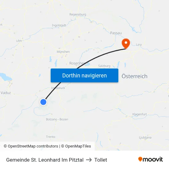 Gemeinde St. Leonhard Im Pitztal to Tollet map