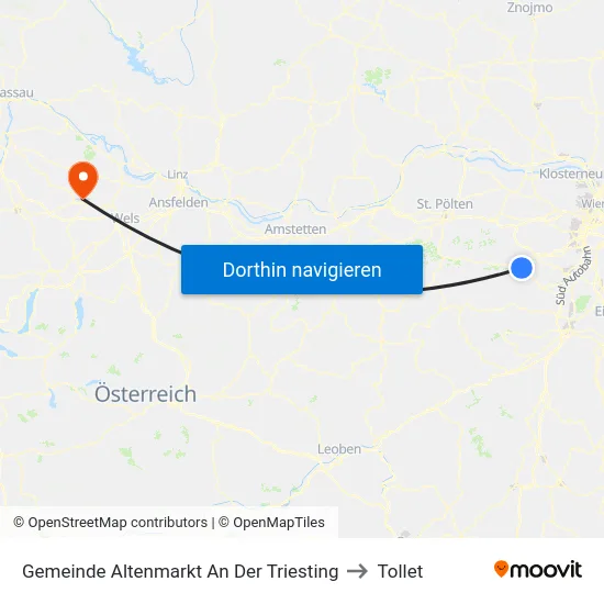 Gemeinde Altenmarkt An Der Triesting to Tollet map