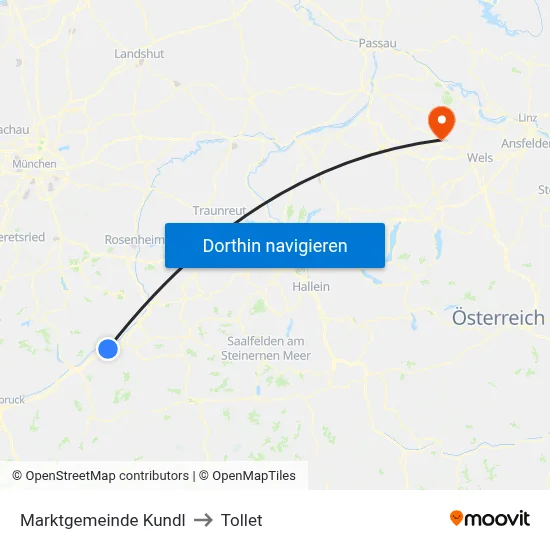 Marktgemeinde Kundl to Tollet map