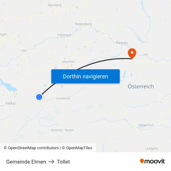 Gemeinde Elmen to Tollet map