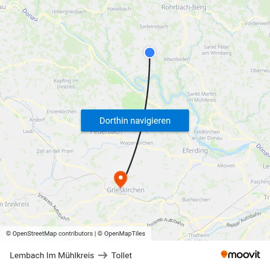 Lembach Im Mühlkreis to Tollet map