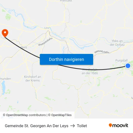 Gemeinde St. Georgen An Der Leys to Tollet map