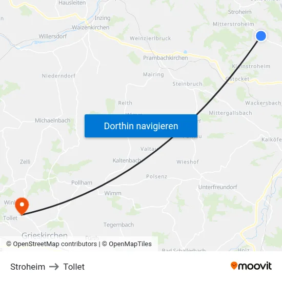 Stroheim to Tollet map
