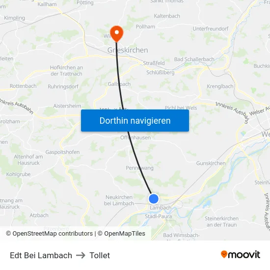 Edt Bei Lambach to Tollet map