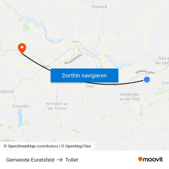 Gemeinde Euratsfeld to Tollet map