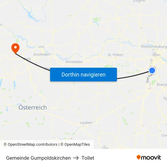 Gemeinde Gumpoldskirchen to Tollet map
