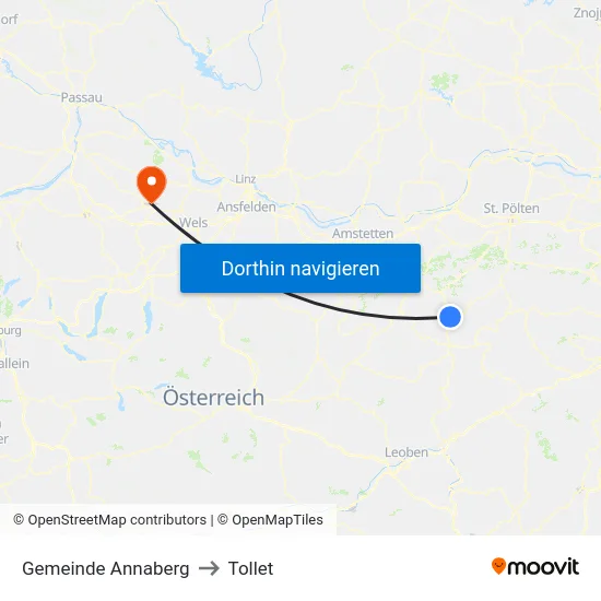 Gemeinde Annaberg to Tollet map