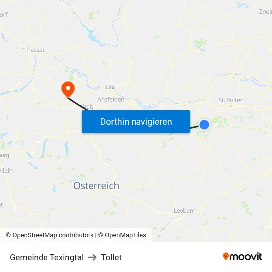 Gemeinde Texingtal to Tollet map