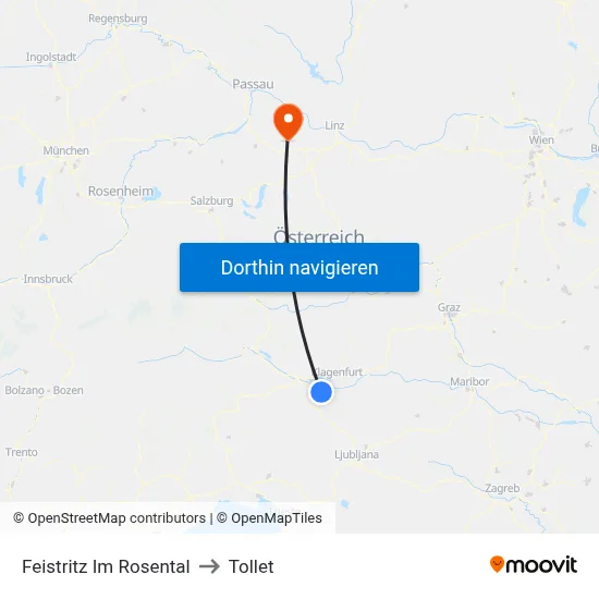 Feistritz Im Rosental to Tollet map