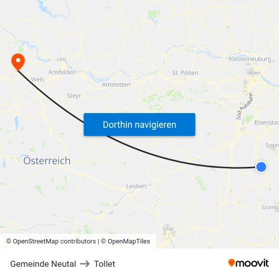 Gemeinde Neutal to Tollet map