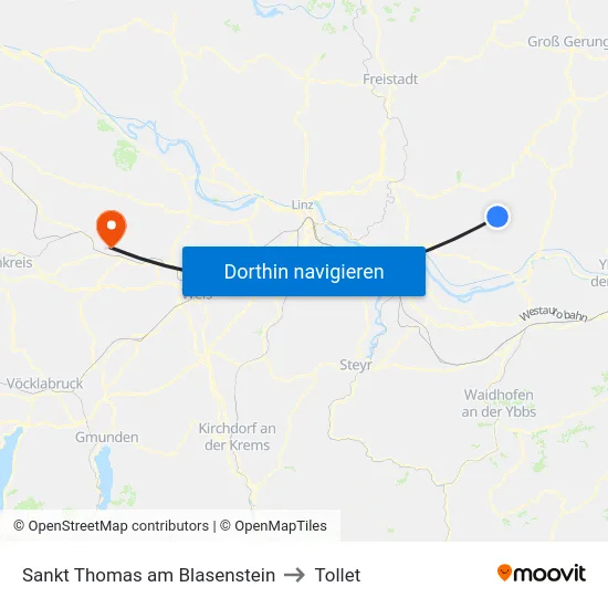 Sankt Thomas am Blasenstein to Tollet map