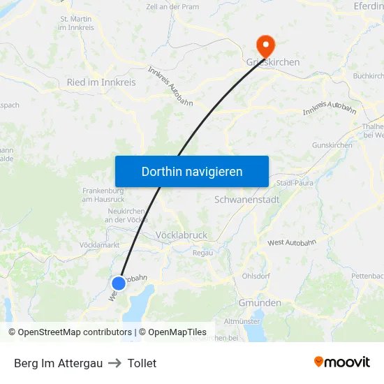 Berg Im Attergau to Tollet map