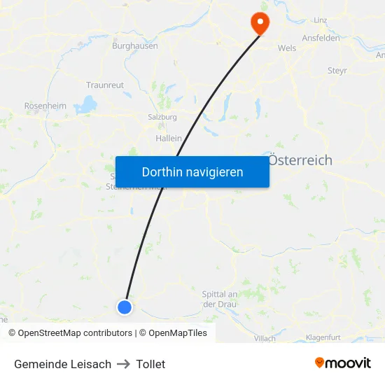 Gemeinde Leisach to Tollet map