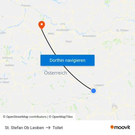 St. Stefan Ob Leoben to Tollet map