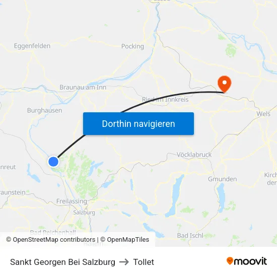 Sankt Georgen Bei Salzburg to Tollet map