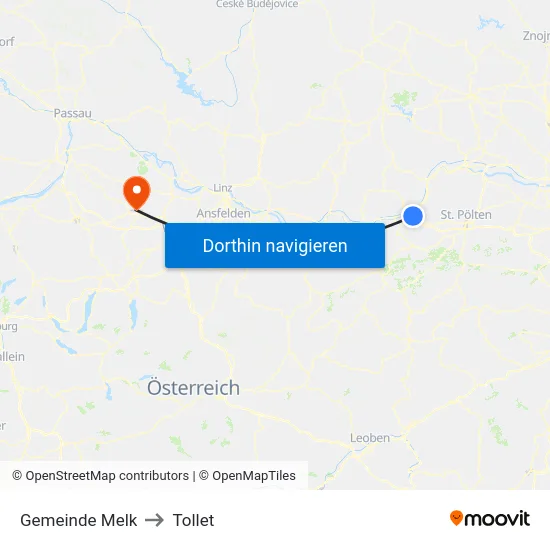 Gemeinde Melk to Tollet map