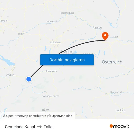 Gemeinde Kappl to Tollet map
