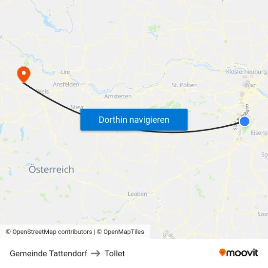 Gemeinde Tattendorf to Tollet map