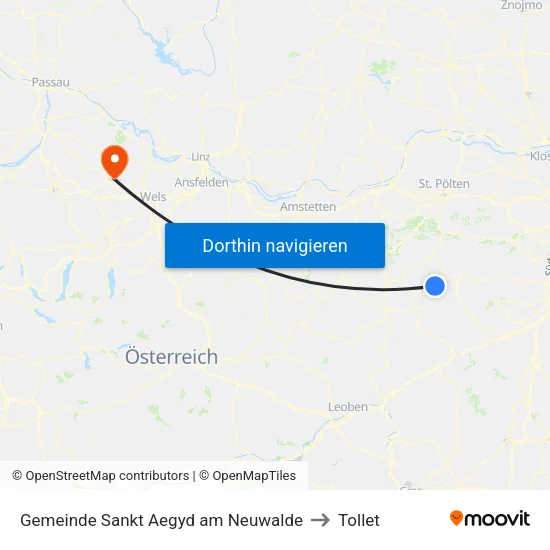 Gemeinde Sankt Aegyd am Neuwalde to Tollet map