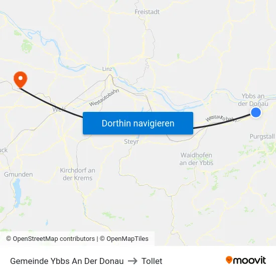 Gemeinde Ybbs An Der Donau to Tollet map