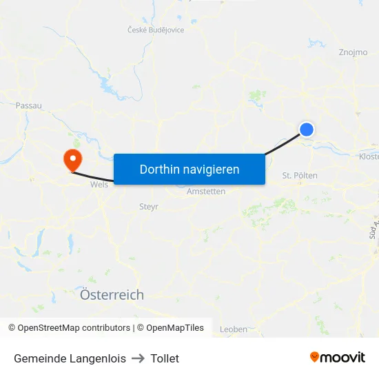 Gemeinde Langenlois to Tollet map