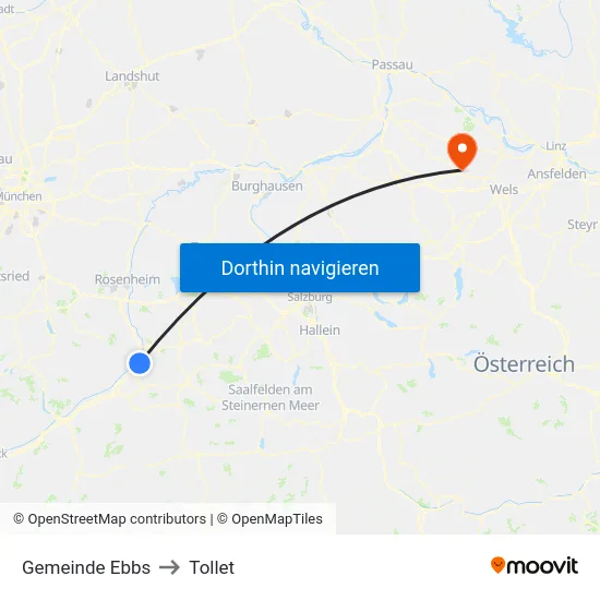 Gemeinde Ebbs to Tollet map
