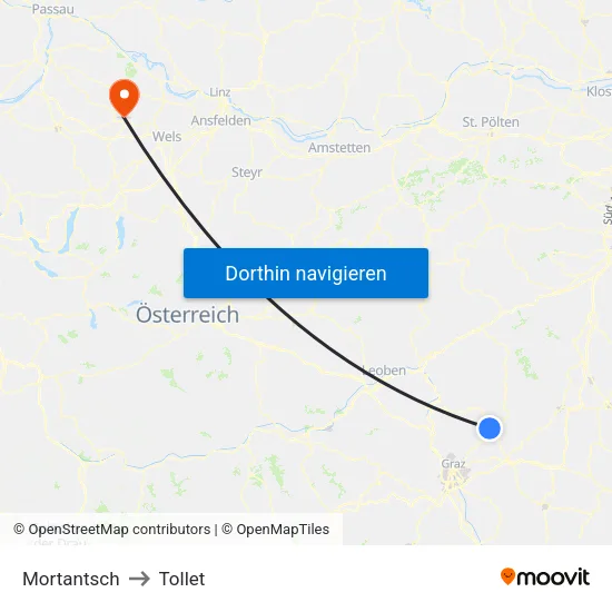 Mortantsch to Tollet map