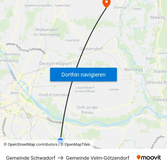 Gemeinde Schwadorf to Gemeinde Velm-Götzendorf map