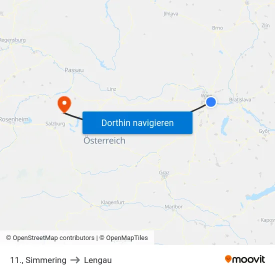 11., Simmering to Lengau map