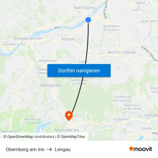 Obernberg am Inn to Lengau map