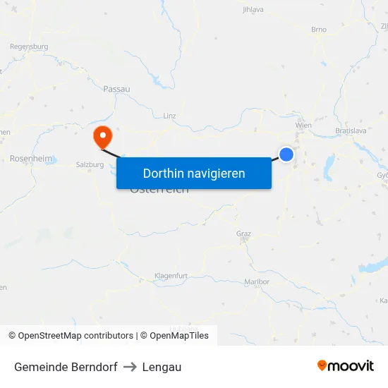 Gemeinde Berndorf to Lengau map