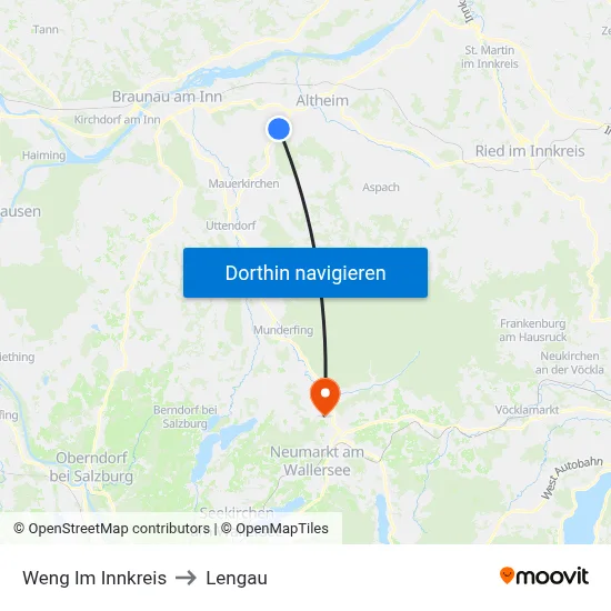 Weng Im Innkreis to Lengau map