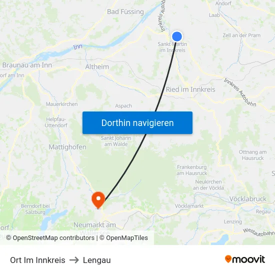 Ort Im Innkreis to Lengau map