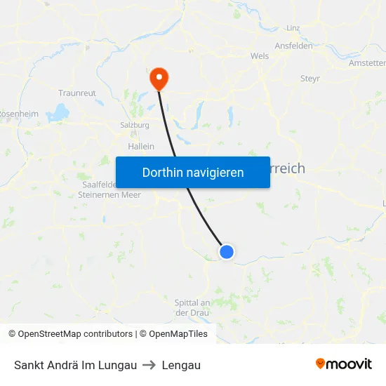 Sankt Andrä Im Lungau to Lengau map